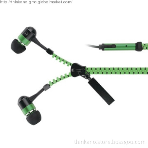 Hi-fi Tangle free Zipper Earphone for iphone ipod ipad blackberry mp3
